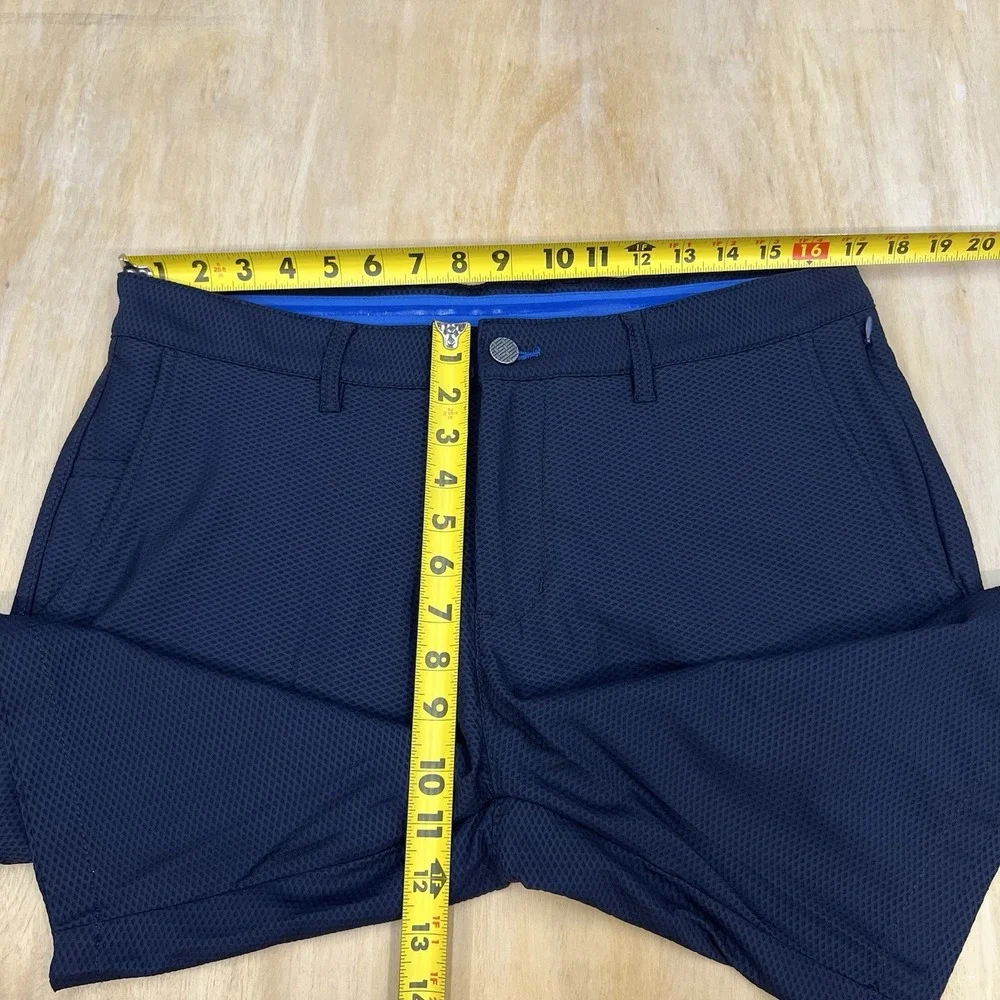 Twillory AIR Shorts Mens 34x9 Tailored Fit Navy Prince Of Wales Waffle Stretch